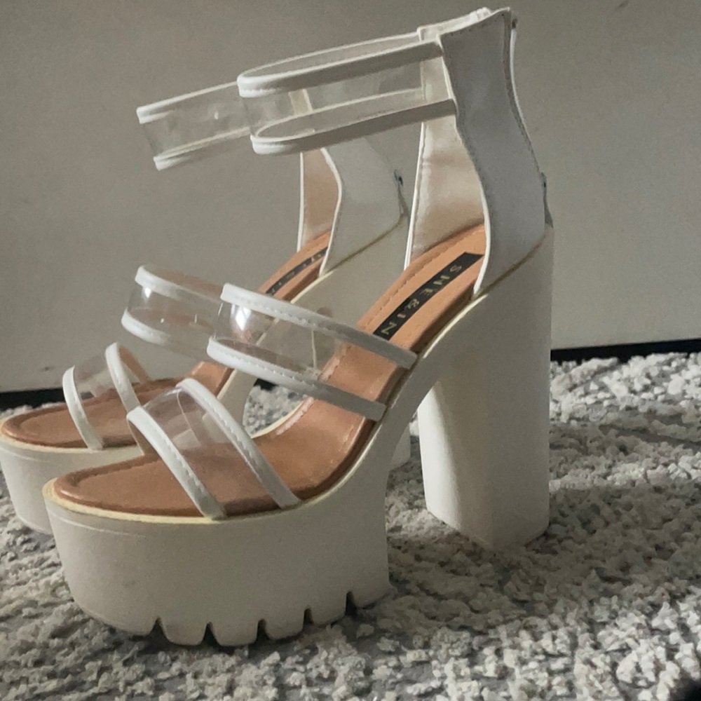 Never worn, a few years old white SHEIN heels